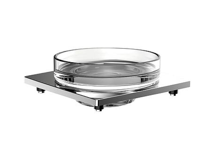 На изображении товар Мыльница для рейлинга, Emco Liaison, 99 х 42 мм, стекло, хром от официального представителя в Москве