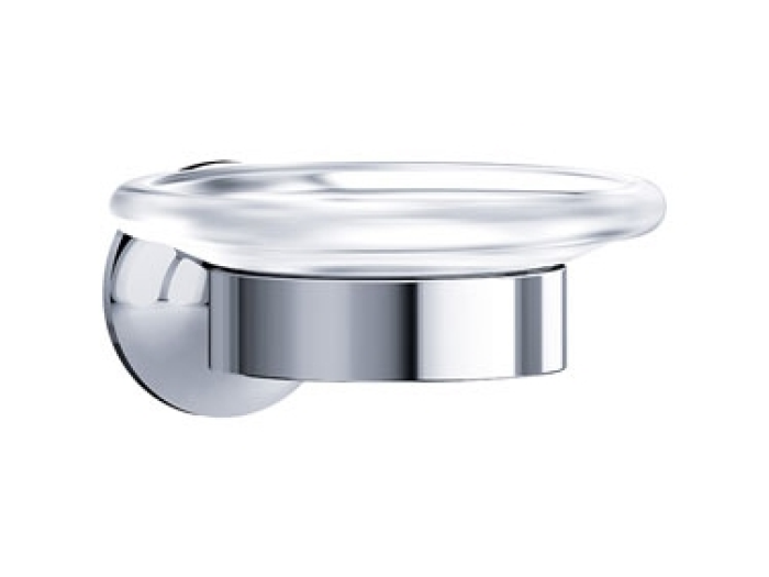 На изображении товар Мыльница Joerger Valencia, настенная, из хрустального матового стекла с настенным держателем, цвет розовое золото от официального представителя в Москве