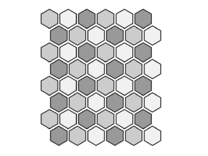 На изображении товар Etruria Керамогранит Xxs Esagono 5X5.7 Su Rete A Tre Colori Bianco / Oliva / Avorio от официального представителя в Москве