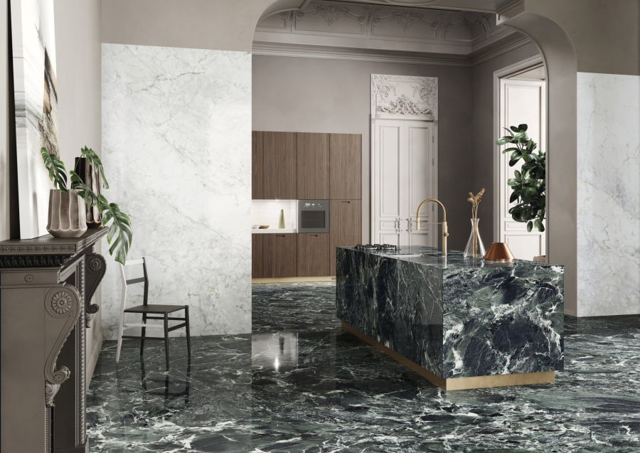 FMG Maxfine Керамогранит Marmi Aosta green marble lucidato 150x150 - изображение 3