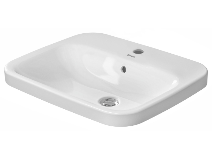 На изображении товар Раковина Duravit DuraStyle встраиваемая сверху, 560х455 мм, 1 отверстие под смеситель, цвет белый с покрытием WonderGliss от официального представителя в Москве