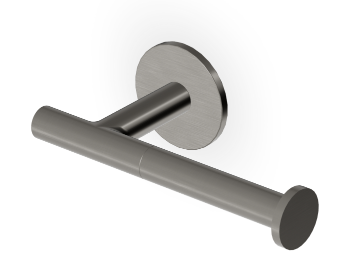 На изображении товар Бумагодержатель Zucchetti Pan без крышки, настенный, цвет Brushed Metal Black от официального представителя в Москве