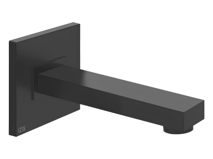 На изображении товар Излив для ванны Gessi Rettangolo, 187 мм, для смесителя удаленного управления, цвет Matte Black от официального представителя в Москве