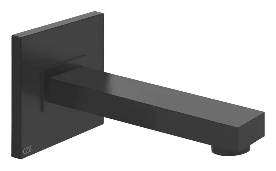 Излив для ванны Gessi Rettangolo, 187 мм, для смесителя удаленного управления, цвет Matte Black