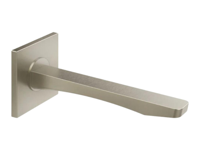 На изображении товар Излив Gessi Rilievo, настенный, средней длины, 236 мм, цвет Finox Brushed Nickel от официального представителя в Москве
