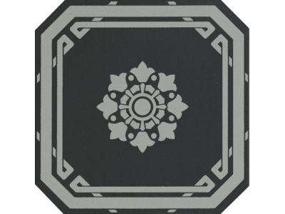 CERAMICHE GRAZIA Керамогранит OLD ENGLAND OTTAGONO DECORO BLACK 20X20 LONDON