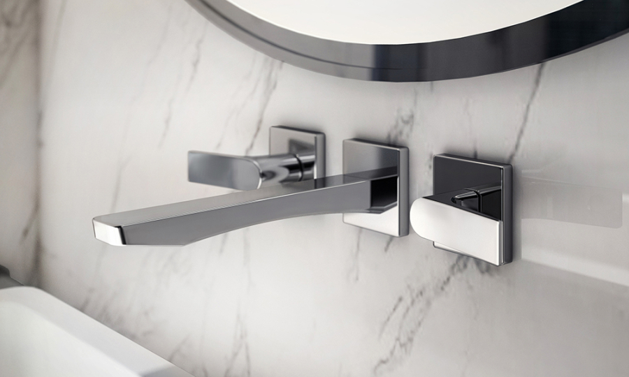 Смеситель для раковины Gessi Rilievo, на 3 отверстия, средний изливом, без донного клапана, внешние части, цвет Brass Brushed PVD - изображение 3
