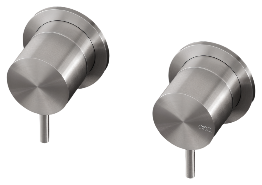 Запорный вентиль для смесителя CEA Design Milo360, настенный набор из 2-х шт, внешняя часть, цвет сатинированная сталь