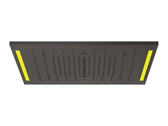 На изображении товар Накладная панель верхнего душа Gessi Colour, с подсветкой, 500x500 мм, цвет Black Metal Brushed PVD от официального представителя в Москве