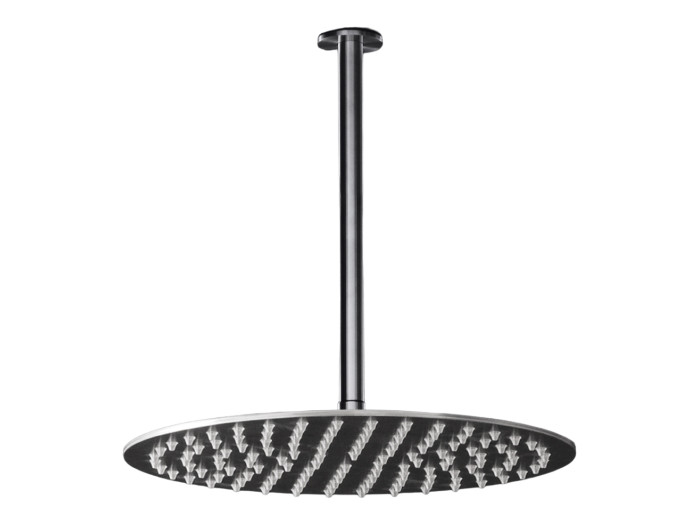 На изображении товар Лейка CeaDesign Free Ideas для верхнего душа, регулируемая, круглая Ø 400 мм, прозрачные силиконовые насадки, регулятор напора, сталь, цвет сатинированная бронза от официального представителя в Москве