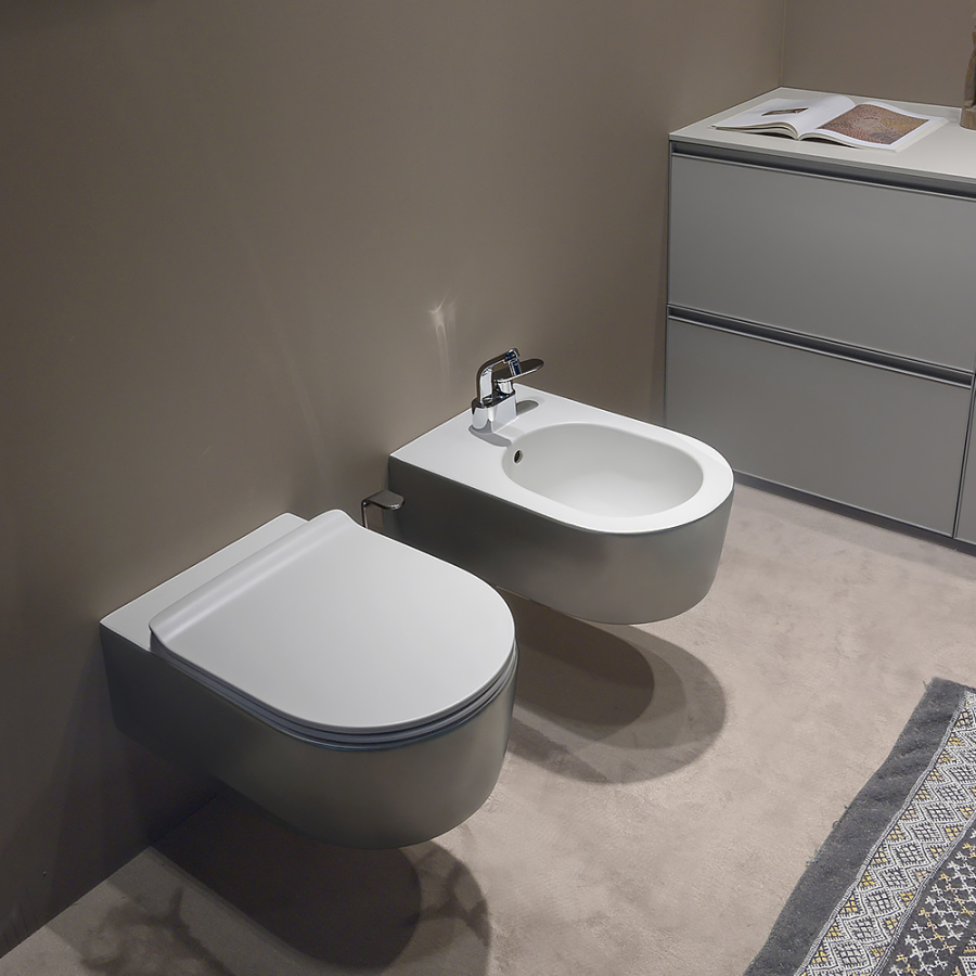 Биде Flaminia Link, подвесное, 560х360 мм, с 1 отверстием для смесителя, цвет Latte - изображение 1