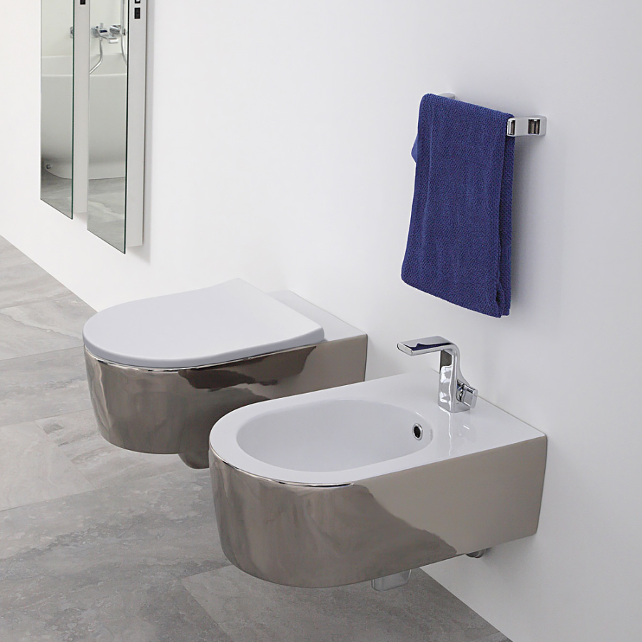 Биде Flaminia Link, подвесное, 560х360 мм, с 1 отверстием для смесителя, цвет Latte - изображение 2