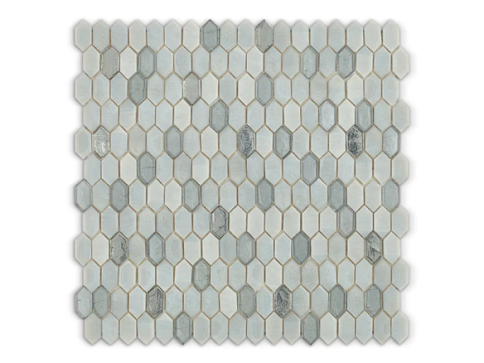 На изображении товар Sicis Стеклянная мозаика Crystal Blends Dolphin Mix chips size 31x15 mm sheet size 304x300 mm от официального представителя в Москве