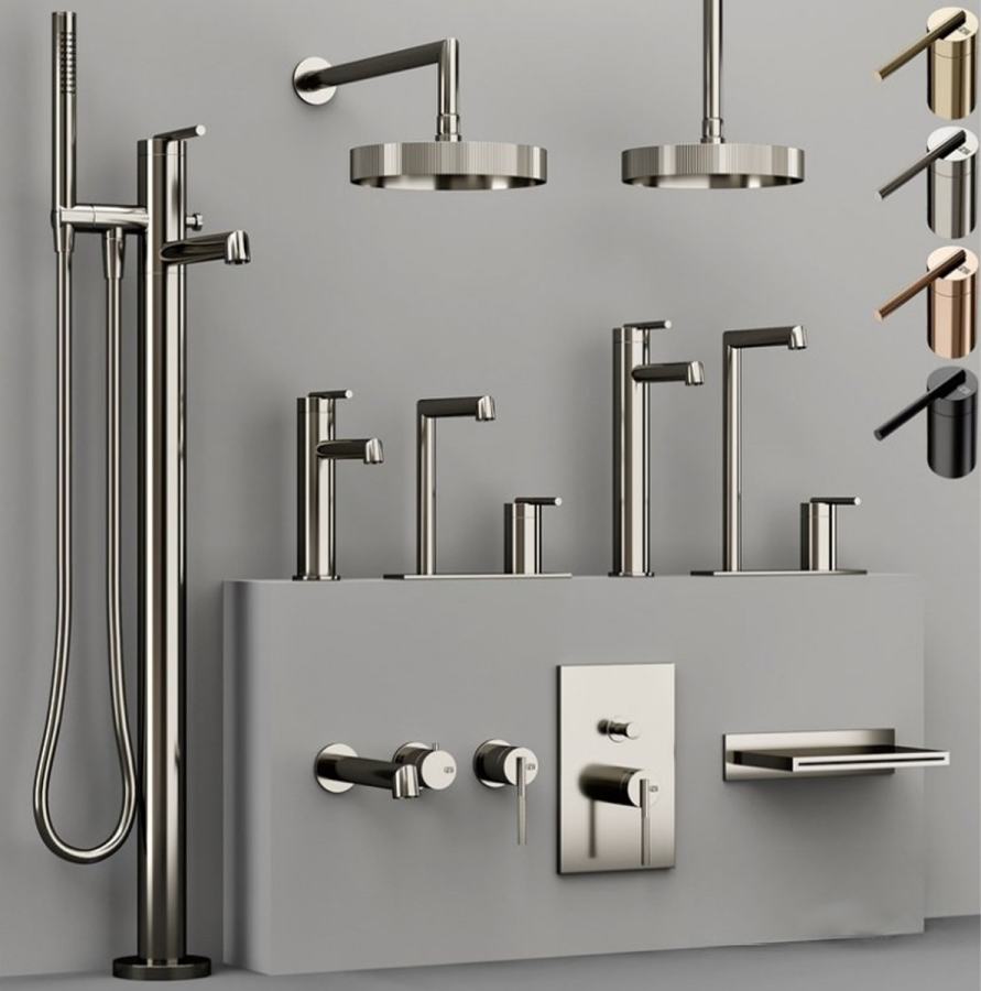 Излив для душа Gessi, каскадный, настенное крепление, для смесителя удаленного управления, цвет Copper PVD - изображение 4