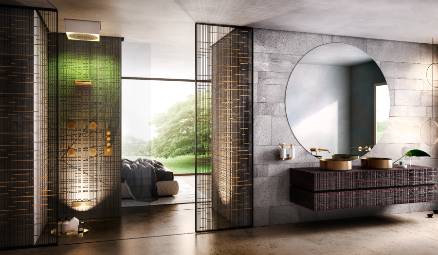 Излив для душа Gessi, каскадный, настенное крепление, для смесителя удаленного управления, цвет Copper PVD - изображение 2