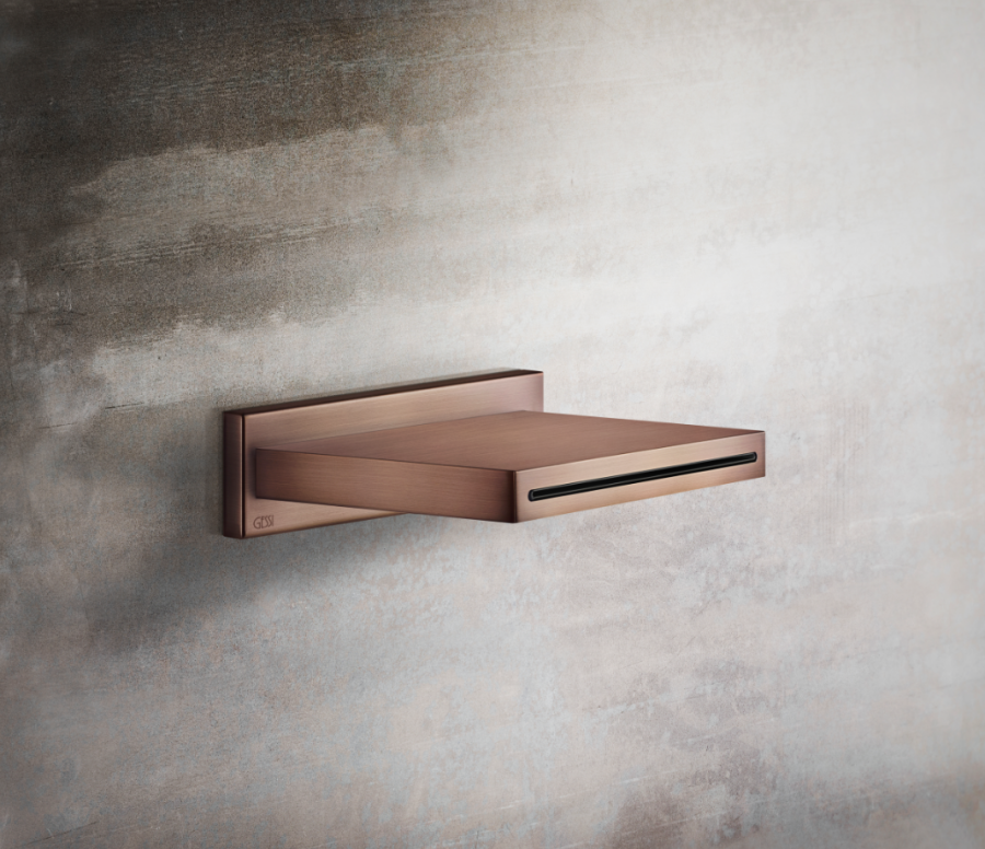 Излив для душа Gessi, каскадный, настенное крепление, для смесителя удаленного управления, цвет Copper PVD - изображение 1