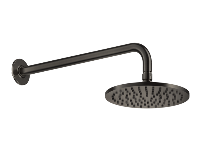На изображении товар Верхний душ Gessi Inciso Ø200 мм, настенный, цвет Black Metal Brushed PVD от официального представителя в Москве
