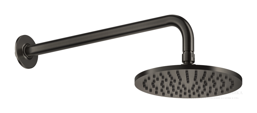 Верхний душ Gessi Inciso Ø200 мм, настенный, цвет Black Metal Brushed PVD