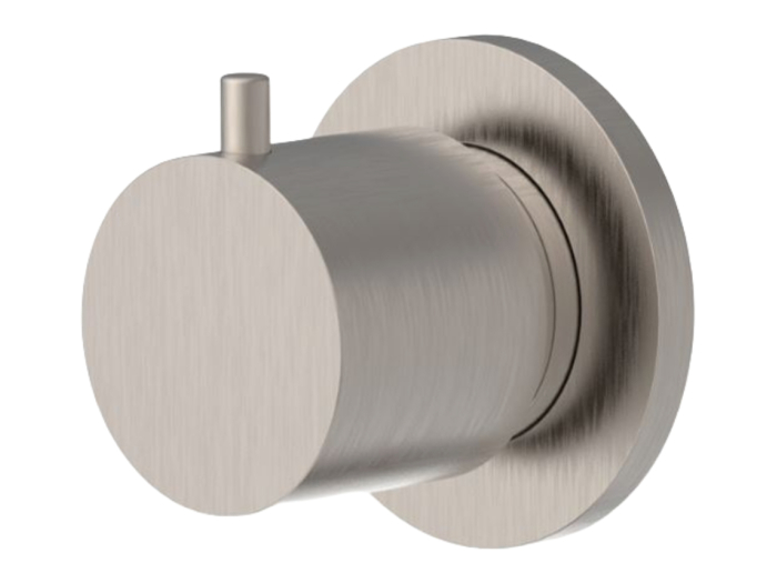 На изображении товар Переключатель Carlo Frattini Spillo Steel, на 2 потребителя, настенный, внешняя часть, цвет нержавеющая сталь от официального представителя в Москве