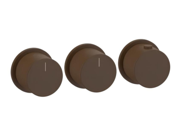 На изображении товар Термостат Gessi Tondo, настенный, с 2 независимыми выходами, встраиваемый, цвет Dark Bronze от официального представителя в Москве