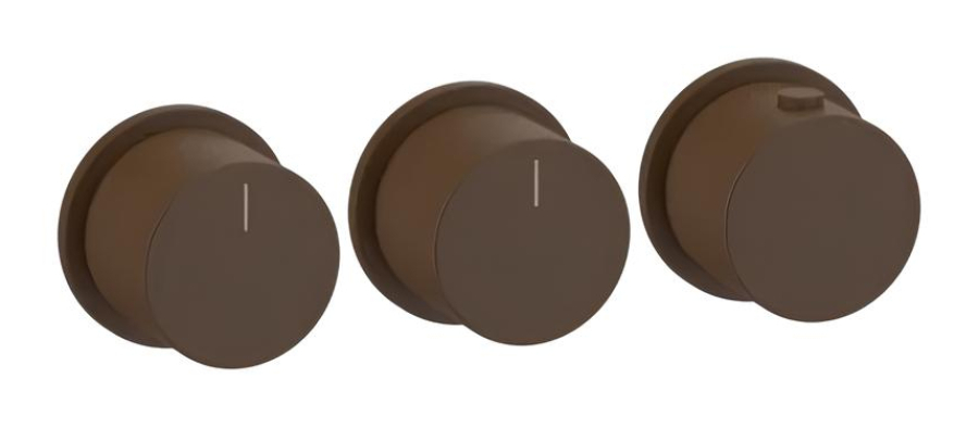 Термостат Gessi Tondo, настенный, с 2 независимыми выходами, встраиваемый, цвет Dark Bronze