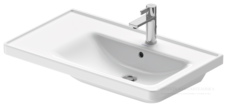 Раковина Duravit D-Neo для мебели, 800x480 мм, чаша справа, на 1 отверстие под смеситель, цвет белый - изображение 1