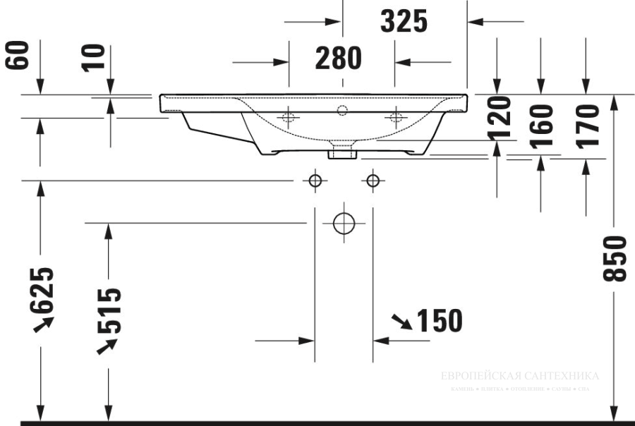 Раковина Duravit D-Neo для мебели, 800x480 мм, чаша справа, на 1 отверстие под смеситель, цвет белый - изображение 14