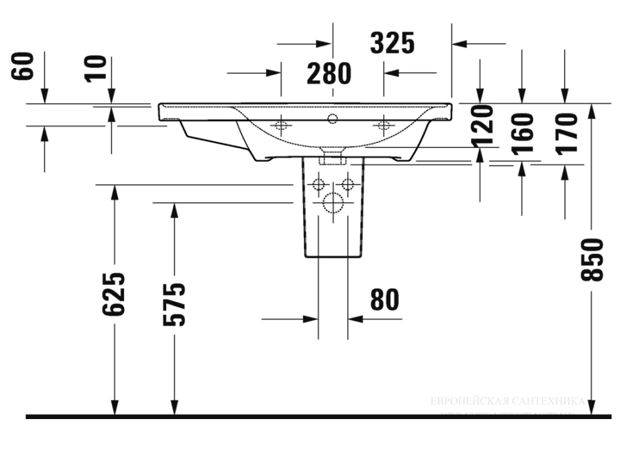 Раковина Duravit D-Neo для мебели, 800x480 мм, чаша справа, на 1 отверстие под смеситель, цвет белый - изображение 11