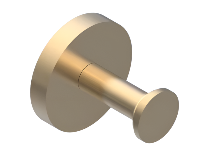 На изображении товар Крючок THG Dean, настенный, Ø14x54 мм, для полотенец/халатов, цвет Soft Matt Gold от официального представителя в Москве