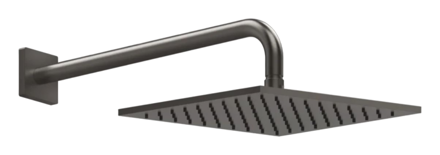 Верхний душ Gessi Rilievo 250х250 мм, шарнирный, для настенного крепления, с защитой от известкового налёта, Н-163 мм, цвет Black Metal Brushed PVD