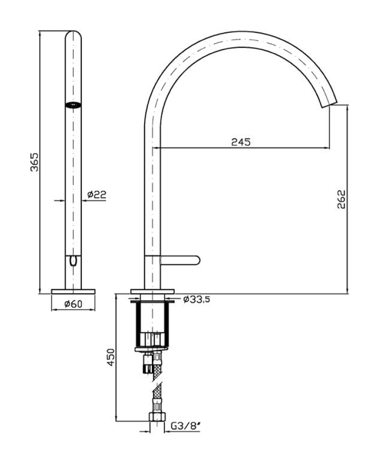 Смеситель для раковины Zucchetti Isy22, однорычажный, с аэратором, высокий поворотный излив, цвет Brushed Nickel - изображение 2