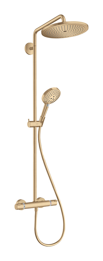 Душевая система Hansgrohe Croma Select 280 Air Showerpipe, с термостатом, цвет шлифованная бронза