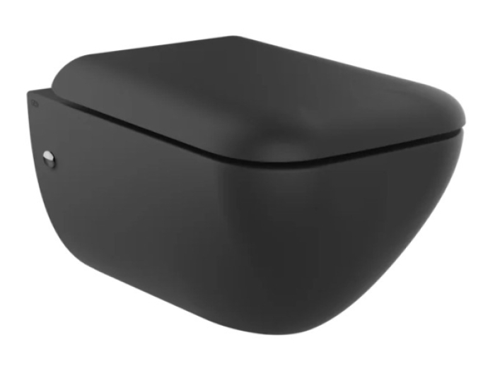 На изображении товар Унитаз Gessi Goccia, подвесной, со встроенным сифоном и сиденьем, 540хh350 мм, цвет Matt Black Ceramic от официального представителя в Москве