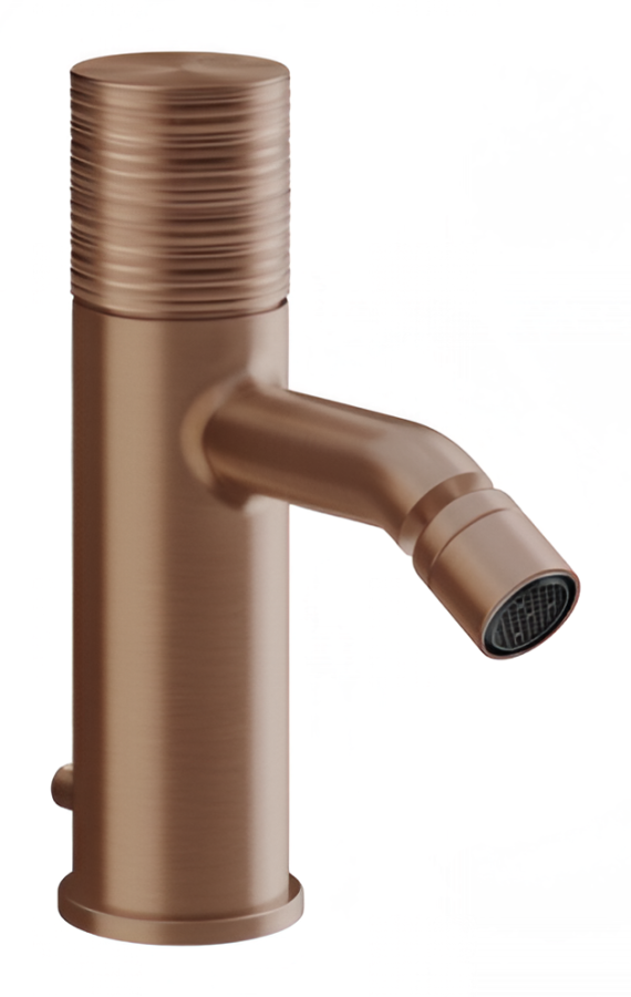Cмеситель для биде Gessi Habito, с донным клапаном и соединительными шлангами, цвет Copper Brushed PVD