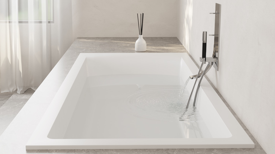 Ванна Salini Cascata  1800х800х600 мм, прямоугольная, встраиваемая, регулируемые ножки до 20 мм,материал S-Sense, цвет белый глянцевый - изображение 4