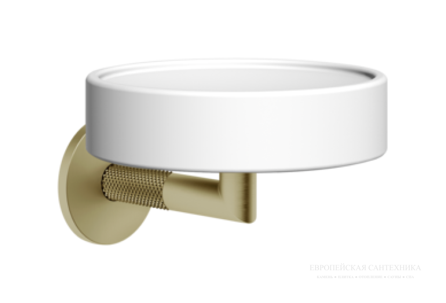 Мыльница Gessi Anello настенная, цвет White/Brass Brushed PVD