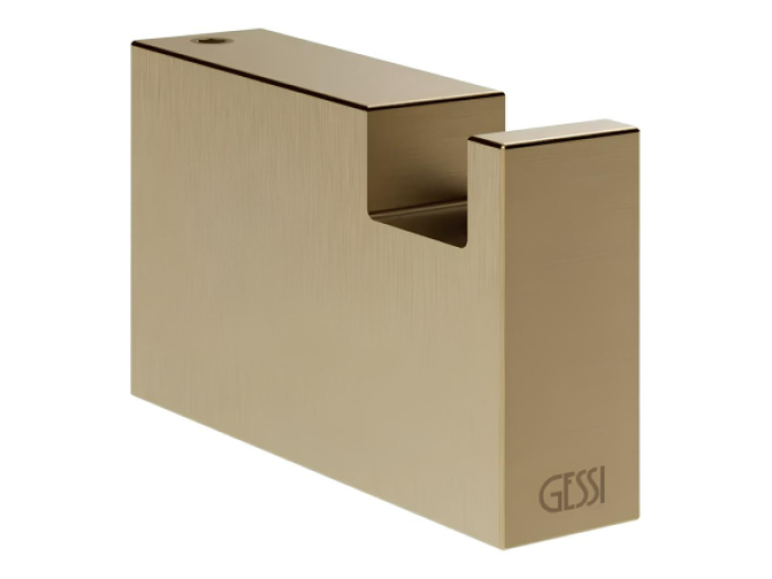 На изображении товар Крючок Gessi Rettangolo, настенный, цвет Warm Bronze Brushed PVD от официального представителя в Москве