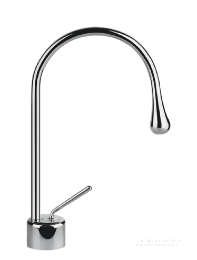 Cмеситель для раковины Gessi Goccia h309 мм, с коротким изливом, без донного клапана, цвет Chrome