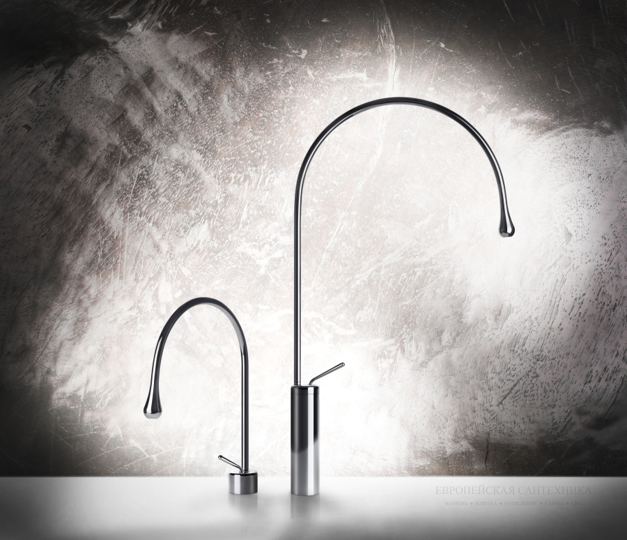 Cмеситель для раковины Gessi Goccia h309 мм, с коротким изливом, без донного клапана, цвет Chrome - изображение 3