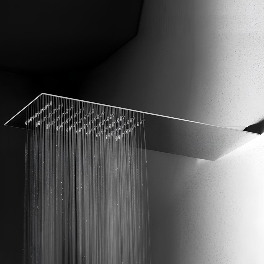 Верхний душ Gessi Tremillimetri Quadro 200, для настенного крепления, L-550 мм, цвет Black Metal Brushed PVD - изображение 1