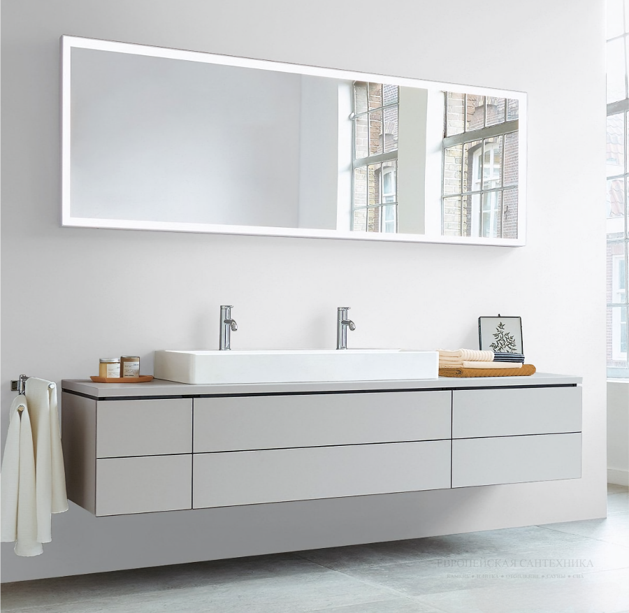 Раковина Duravit DuraSquare с шлифованным низом, 1000х470 мм, без перелива, без отверстий под смеситель, цвет белый - изображение 3