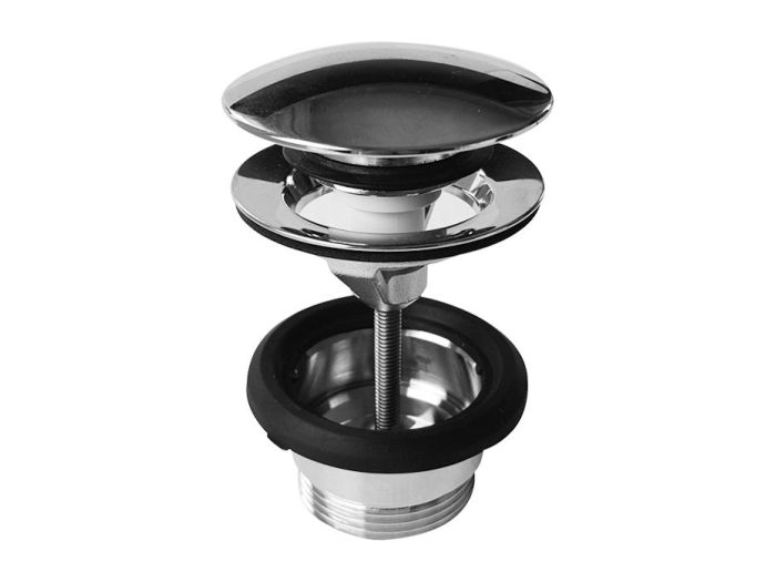 На изображении товар Донный клапан Fantini AF/21 Fukasawa, 1" 1/4, "Push-Open", для раковин без перелива/с переливом, универсальный слив, цвет Matt Gun Metal PVD от официального представителя в Москве