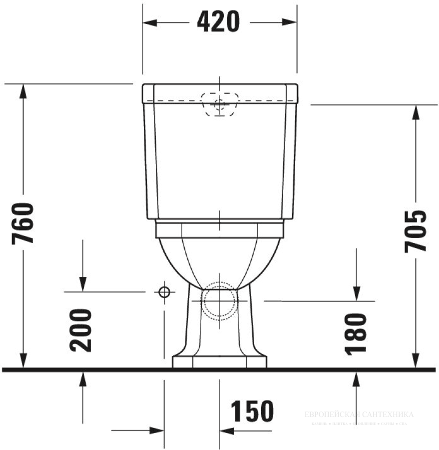 Унитаз комбинированный Duravit Series 1930 напольный, 665х355 мм, сток горизонтальный, цвет белый глянцевый с покрытием WonderGliss - изображение 3