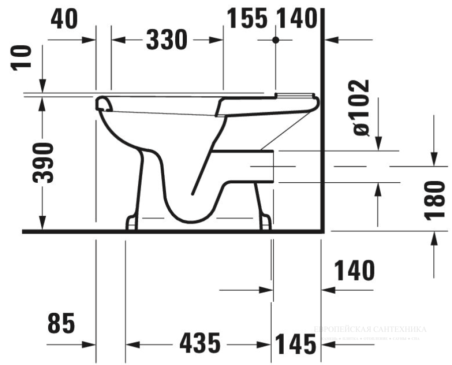 Унитаз комбинированный Duravit Series 1930 напольный, 665х355 мм, сток горизонтальный, цвет белый глянцевый с покрытием WonderGliss - изображение 4