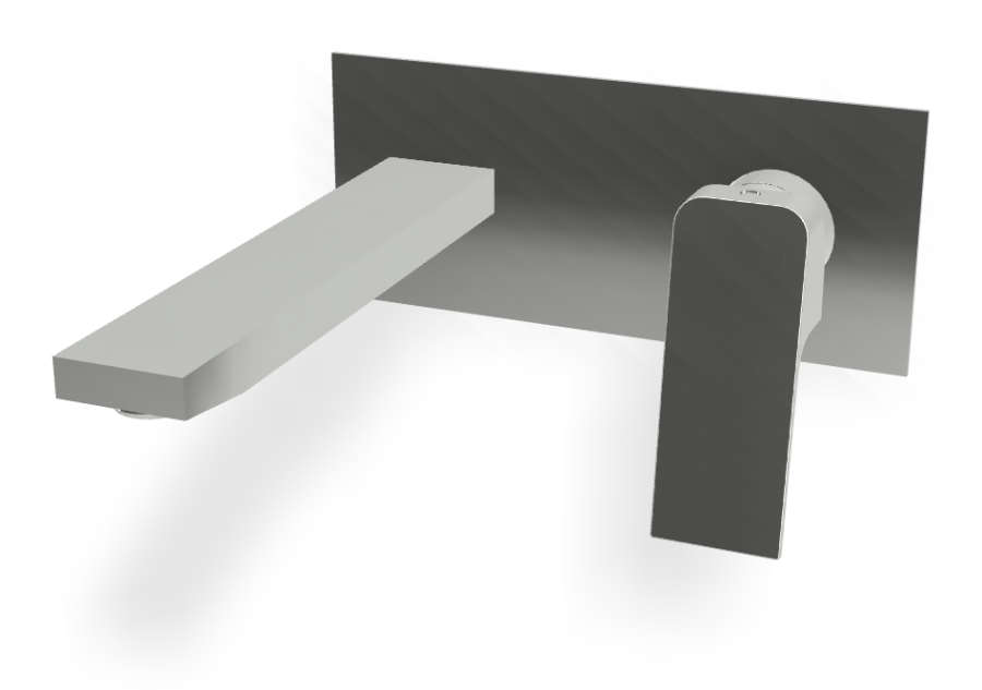 Смеситель для раковины Carlo Frattini Fit, настенный, с донным клапаном Click-Clack, излив 200 мм, внешняя часть, цвет хром