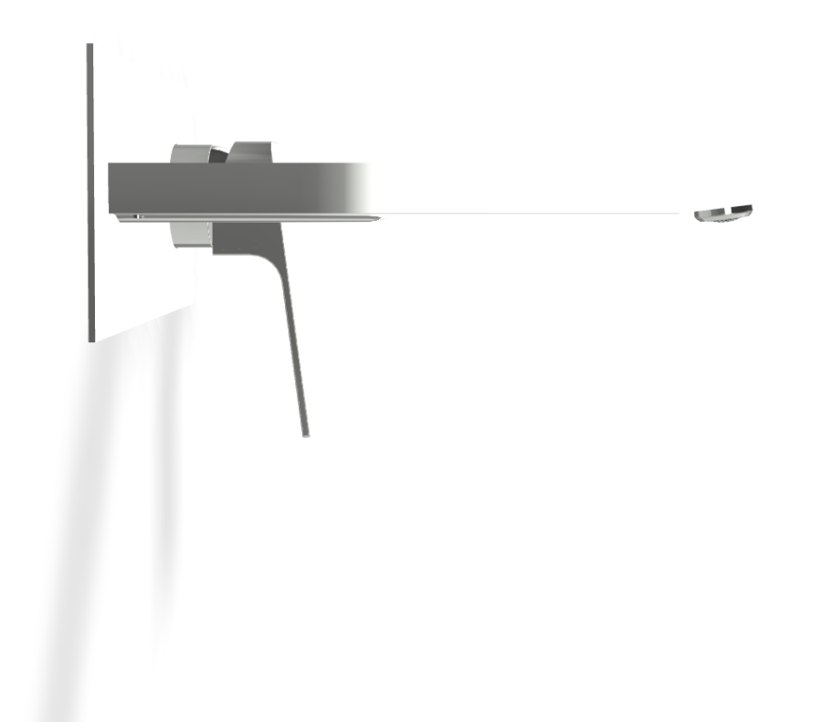 Смеситель для раковины Carlo Frattini Fit, настенный, с донным клапаном Click-Clack, излив 200 мм, внешняя часть, цвет хром - изображение 2