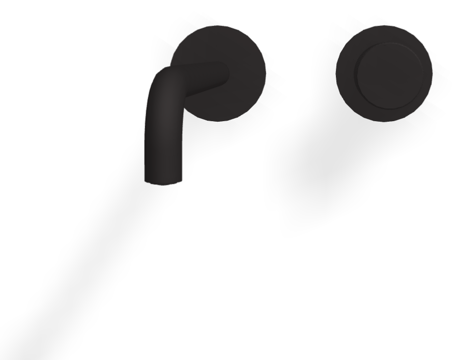 Смеситель для раковины Carlo Frattini Spillo Tech, ручка G Collection, настенный, с донным клапаном Click-Clack, излив 250 мм, внешняя часть, цвет чёрный матовый - изображение 1