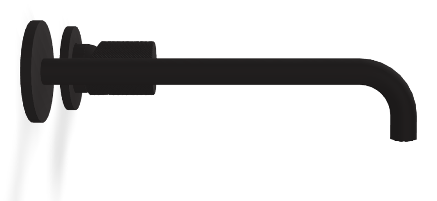 Смеситель для раковины Carlo Frattini Spillo Tech, ручка G Collection, настенный, с донным клапаном Click-Clack, излив 250 мм, внешняя часть, цвет чёрный матовый - изображение 2