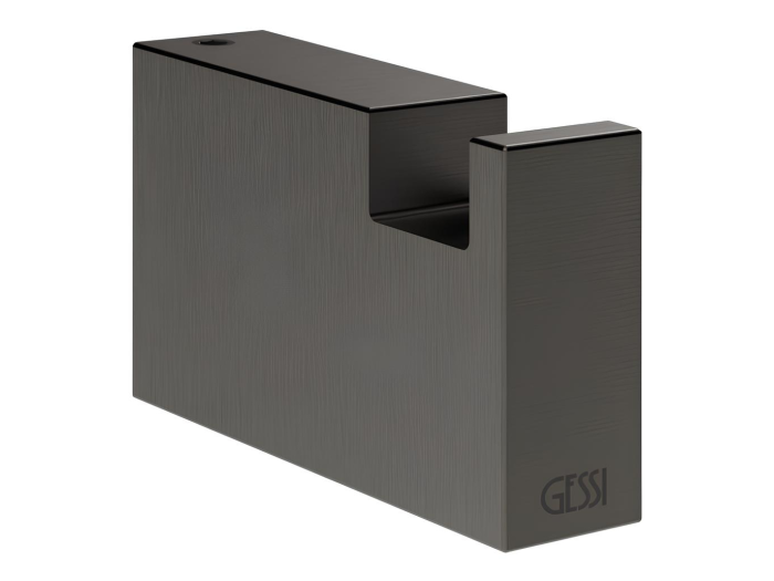 На изображении товар Крючок Gessi Rettangolo, настенный, цвет Black Metal Brushed PVD от официального представителя в Москве