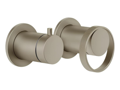 Смеситель для ванны/душа Gessi Anello, настенный, на 2 выхода, с переключателем ванна-душ, встраиваемый, цвет Finox Brushed Nickel